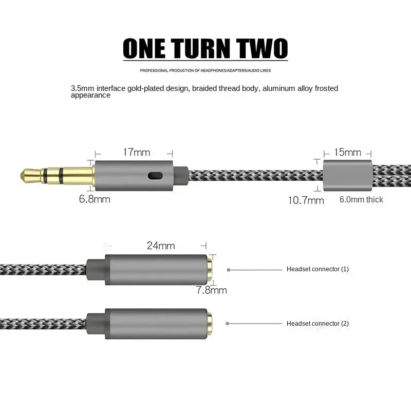 3.5mm Audio Splitter 1 Male To - Earphone Splitter Jack recension och pris