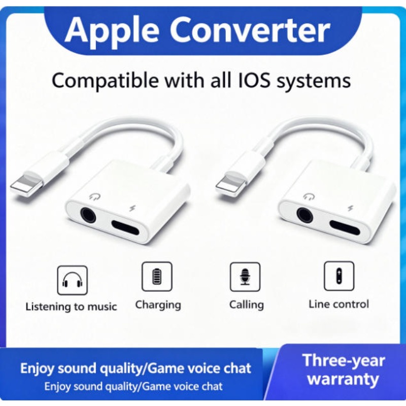 Audio Adapter For iPhone 14 13 - Earphone Splitter Jack recension och pris